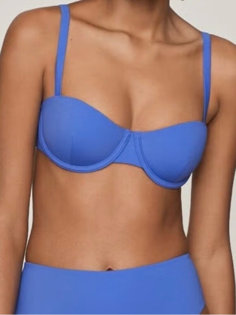 CUUP Balconette Swim Top Size 24 Iris Blue Underwire Bikini Top